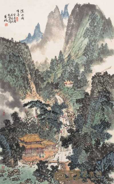 徐英槐 癸未（2003年）作  深山藏古寺 镜心 74.5×47cm